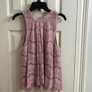 Pink lace halter top